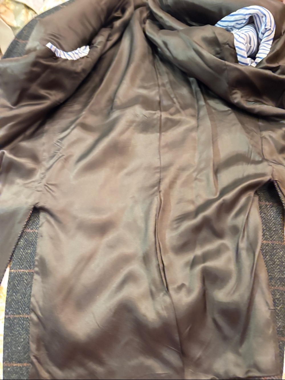 Men's Windowpane Wool Blazer - Brown/Greenh - Picture 8 of 8